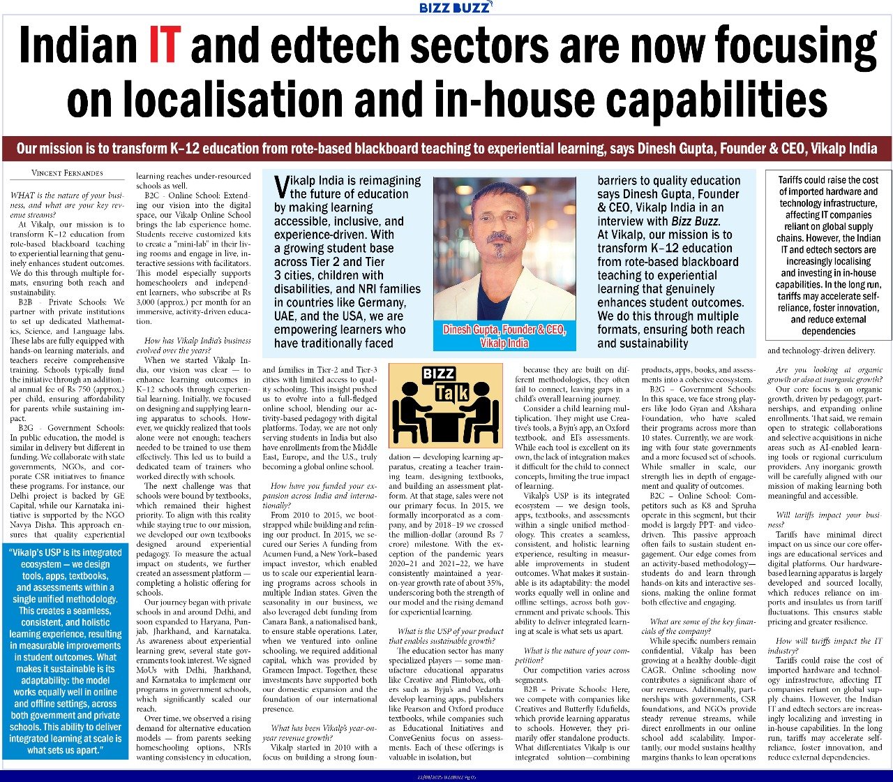 Vikalp in Media 15 BIZZBIZZ Article